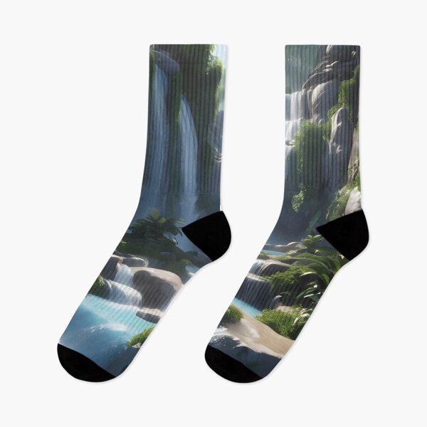 Item preview, waterfalls in the green forest or green jungle 13 designed and sold by AA-designstore.