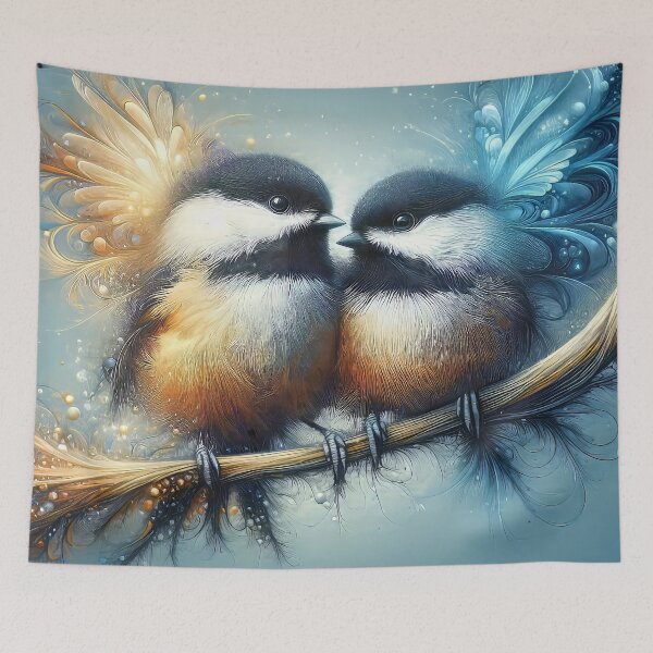 Item preview, Chickadee Pair Artistic Rendering designed and sold by CattyCornerPOD.