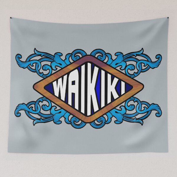 Item preview, Waikiki Beach Hawaii emblem retro sign designed and sold by studioss76.