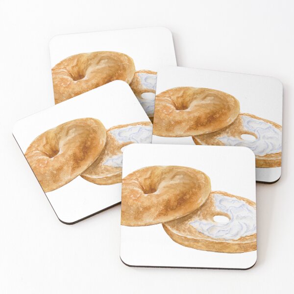 Item preview, Watercolor Bagel With Cream Cheese designed and sold by daphsam.