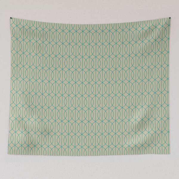 Item preview, Art Deco Pattern 10 - Teal on Off-White designed and sold by elektronen.