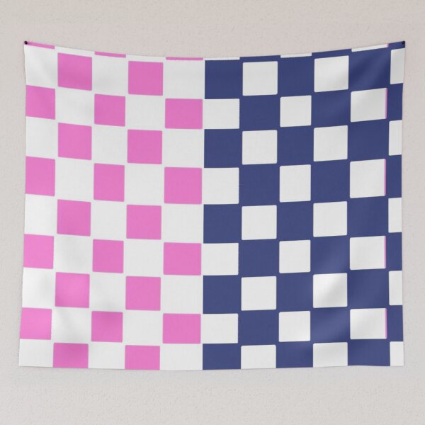 Item preview, Colorful Checkerboard Pattern With Alternating Pink, Blue, and White Squares designed and sold by Beautiful art store.