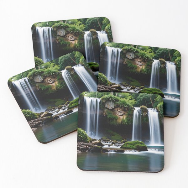 Item preview, waterfall in the green forest or green jungle 14  designed and sold by AA-designstore.