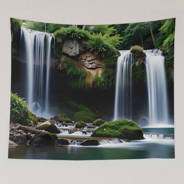 Item preview, waterfall in the green forest or green jungle 14  designed and sold by AA-designstore.
