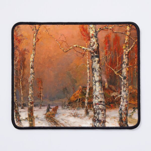Item preview, Winter Sunset 1914 Oil Painting by Julius von Klever (Baltic Painter) designed and sold by Arwen-Art.