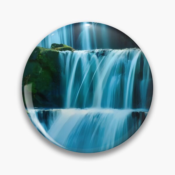 Item preview, blue waterfall in the green forest or green jungle  designed and sold by AA-designstore.