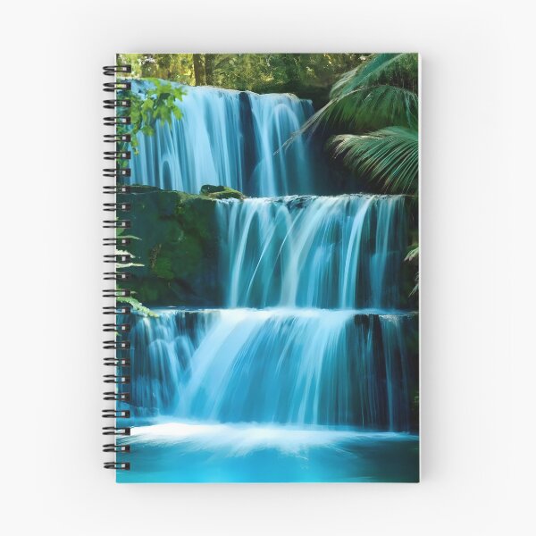 Item preview, blue waterfall in the green forest or green jungle  designed and sold by AA-designstore.