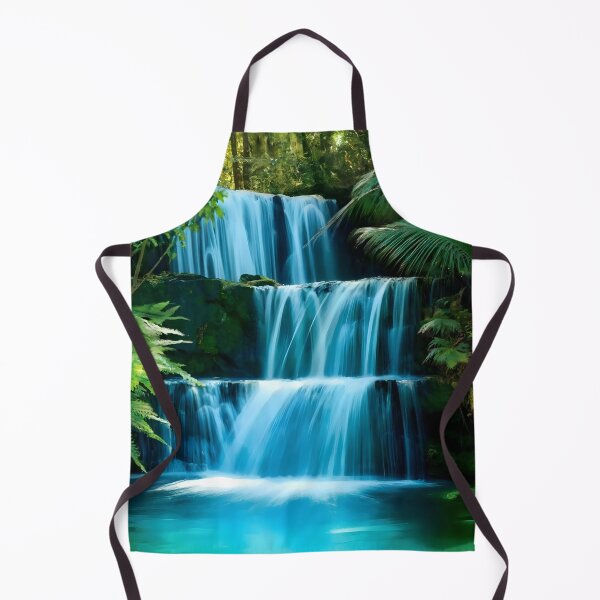 Item preview, blue waterfall in the green forest or green jungle designed and sold by AA-designstore.