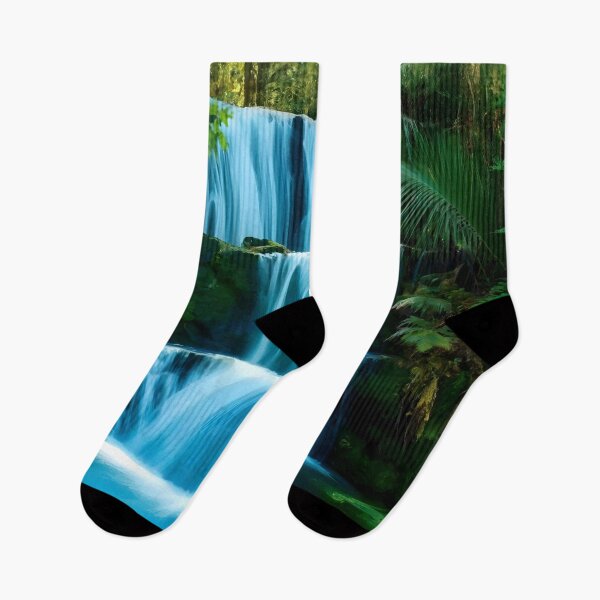 Item preview, blue waterfall in the green forest or green jungle  designed and sold by AA-designstore.