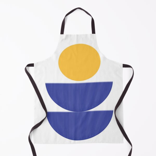 Item preview, Abstract Geometric Art Featuring Yellow Circle and Blue Semicircles designed and sold by Beautiful art store.