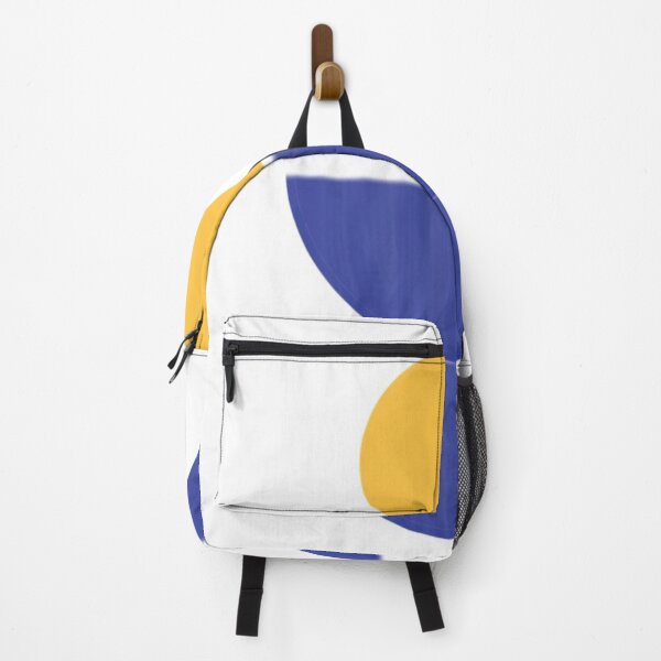 Item preview, Abstract Geometric Art Featuring Yellow Circle and Blue Semicircles designed and sold by Beautiful art store.