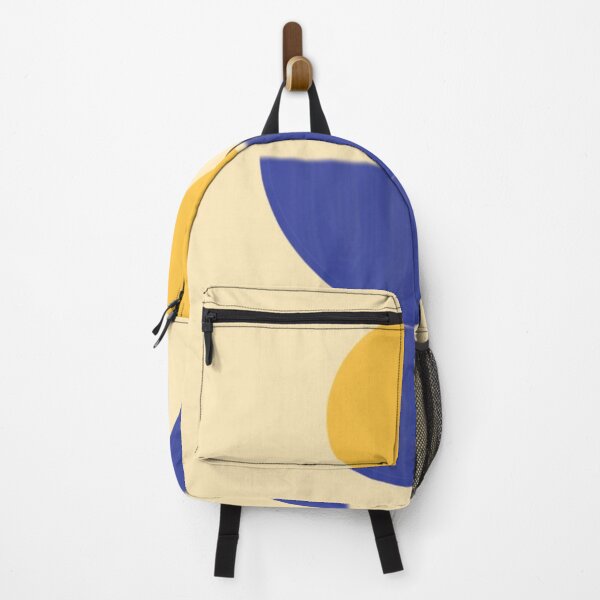 Item preview, Abstract Geometric Art Featuring Yellow Circle and Blue Semicircles designed and sold by Beautiful art store.