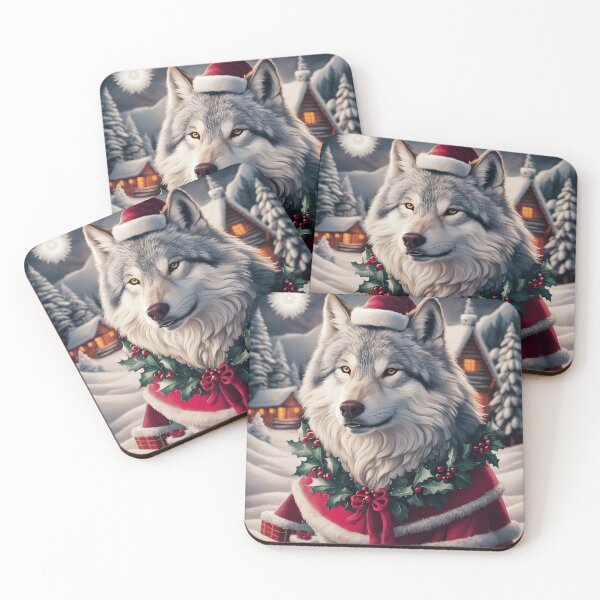 Item preview, Beautiful Christmas Wolf High Quality Image designed and sold by SublimePixelHub.