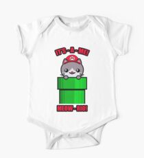 Cat Cute Funny Kawaii Mario Parody One Piece - Short Sleeve