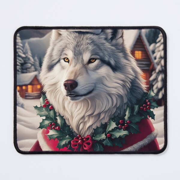 Item preview, Beautiful Christmas Wolf High Quality Image designed and sold by SublimePixelHub.