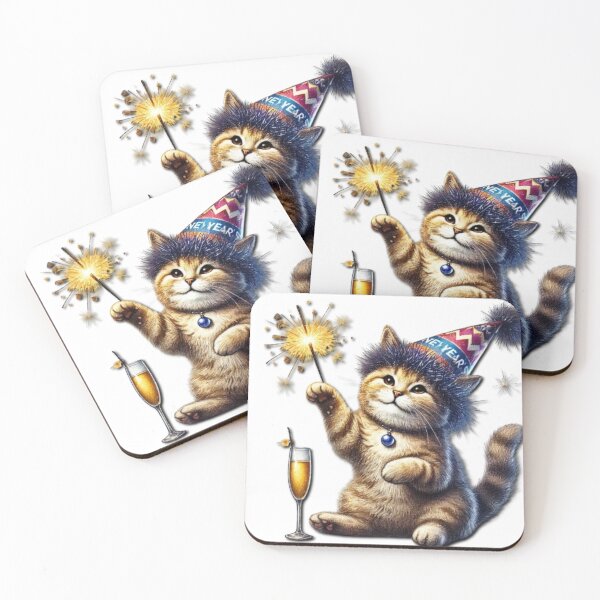Item preview, Purr-fect New Year's Celebration - Festive Cat Design designed and sold by HopeLoom.