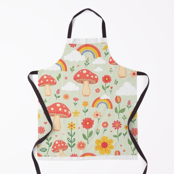 Item preview,  Groovy Cartoon Mushroom, Rainbow, and Cloud Seamless Pattern designed and sold by hjian8219.