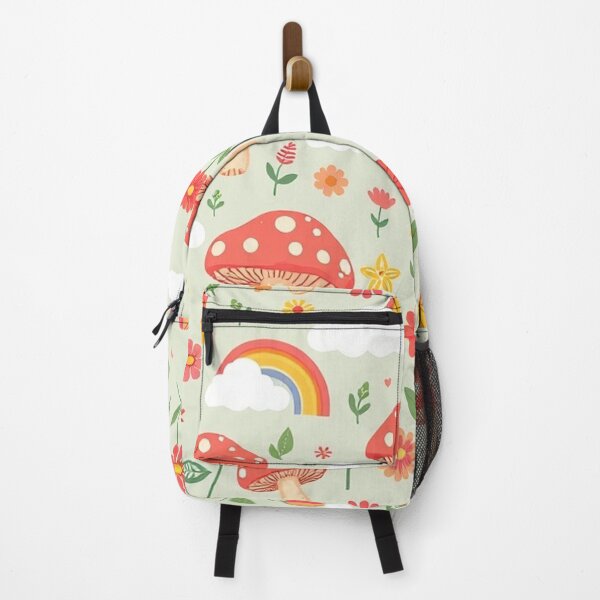 Item preview,  Groovy Cartoon Mushroom, Rainbow, and Cloud Seamless Pattern designed and sold by hjian8219.