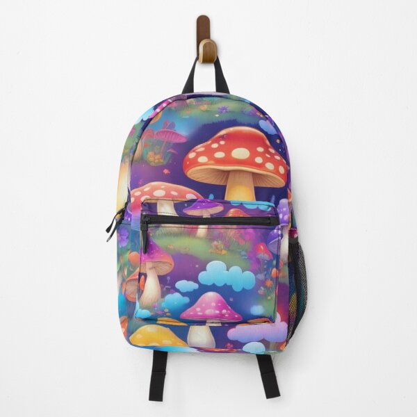 Item preview, Groovy Cartoon Mushroom, Rainbow, and Cloud Seamless Pattern designed and sold by hjian8219.
