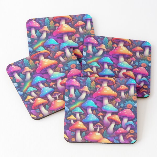Item preview, Groovy Cartoon Mushroom, Rainbow, and Cloud Seamless Pattern designed and sold by hjian8219.