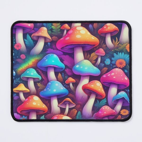 Item preview, Groovy Cartoon Mushroom, Rainbow, and Cloud Seamless Pattern designed and sold by hjian8219.