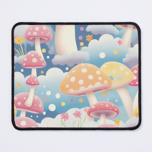 Item preview,  Groovy Cartoon Mushroom, Rainbow, and Cloud Seamless Pattern designed and sold by hjian8219.