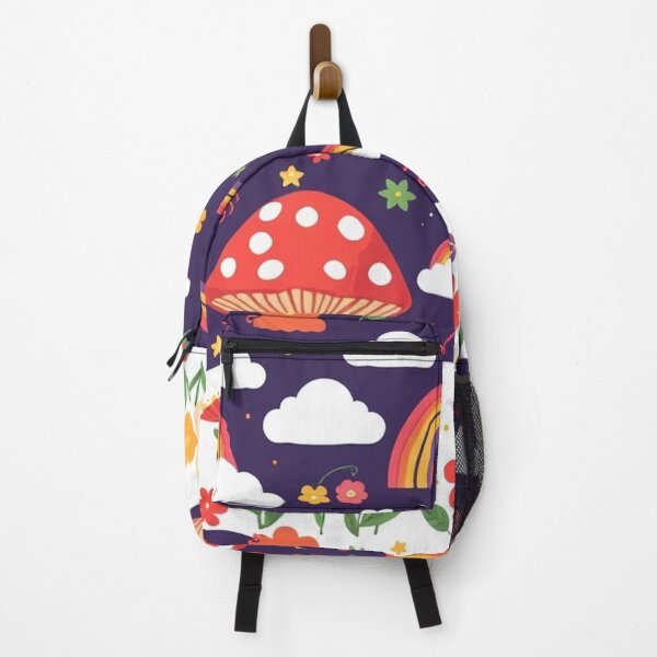 Item preview,  Groovy Cartoon Mushroom, Rainbow, and Cloud Seamless Pattern designed and sold by hjian8219.