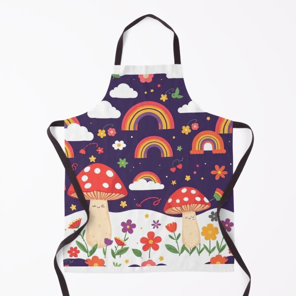 Item preview,  Groovy Cartoon Mushroom, Rainbow, and Cloud Seamless Pattern designed and sold by hjian8219.