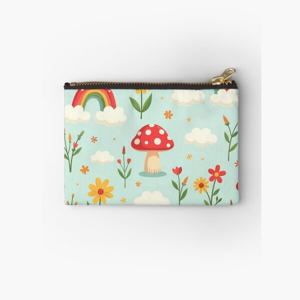 Item preview,  Groovy Cartoon Mushroom, Rainbow, and Cloud Seamless Pattern designed and sold by hjian8219.