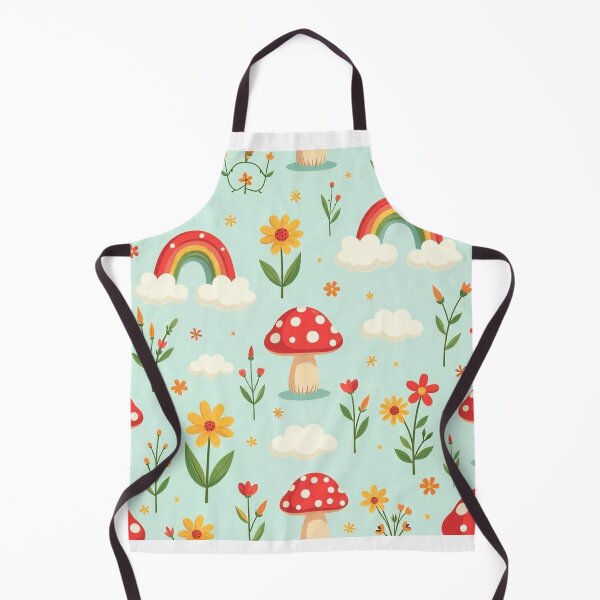 Item preview,  Groovy Cartoon Mushroom, Rainbow, and Cloud Seamless Pattern designed and sold by hjian8219.