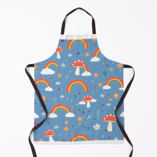 Item preview, Groovy Cartoon Mushroom, Rainbow, and Cloud Seamless Pattern designed and sold by hjian8219.
