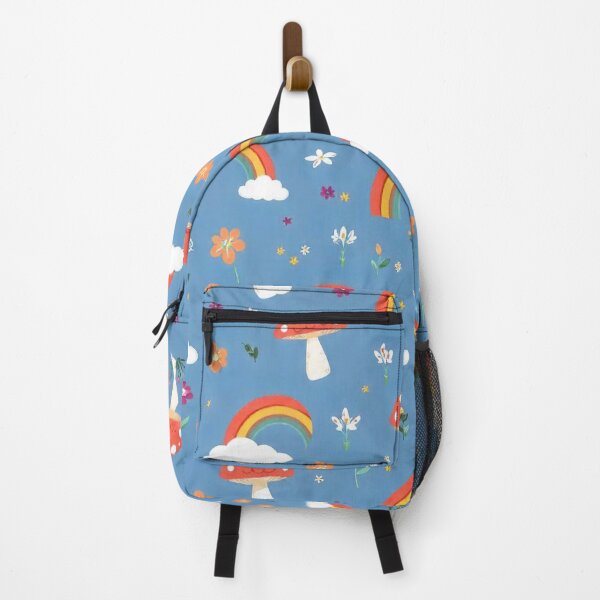 Item preview, Groovy Cartoon Mushroom, Rainbow, and Cloud Seamless Pattern designed and sold by hjian8219.