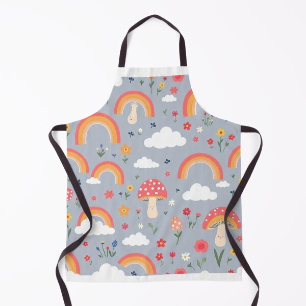 Item preview,  Groovy Cartoon Mushroom, Rainbow, and Cloud Seamless Pattern designed and sold by hjian8219.
