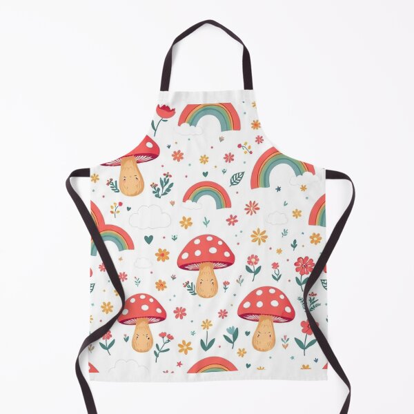Item preview, Groovy Cartoon Mushroom, Rainbow, and Cloud Seamless Pattern designed and sold by hjian8219.