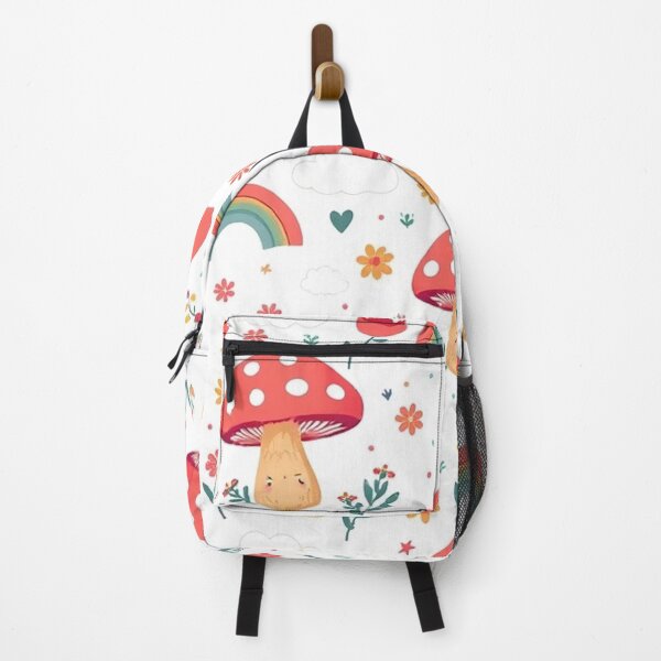 Item preview, Groovy Cartoon Mushroom, Rainbow, and Cloud Seamless Pattern designed and sold by hjian8219.