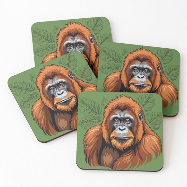 Item preview, Tapanuli Orangutan Surrounded by Tropical Leaves designed and sold by REPTISLAV.