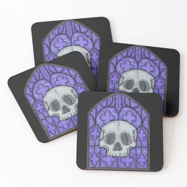 Item preview, Skull in Front of a stained glass window designed and sold by WrensDgtDesigns.