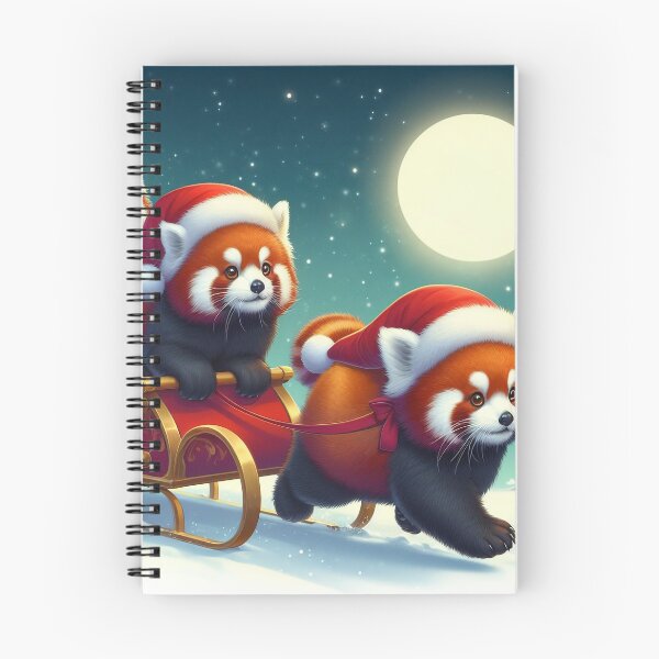 Item preview, Red Panda Christmas Sled Team designed and sold by nikkolaus.