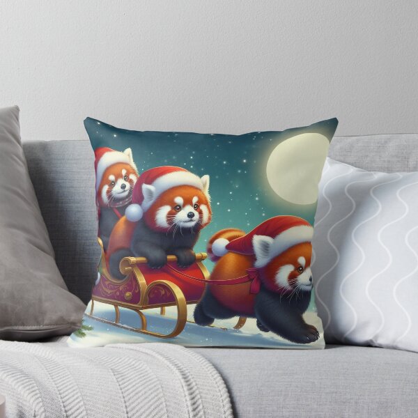 Item preview, Red Panda Christmas Sled Team designed and sold by nikkolaus.