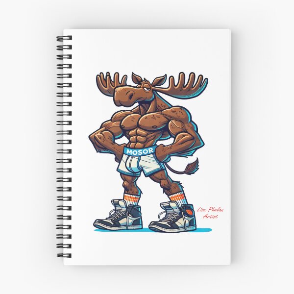 Item preview, Cartoon Muscle Moose with attitude designed and sold by Lisa Phelan Artist.