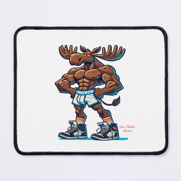Item preview, Cartoon Muscle Moose with attitude designed and sold by Lisa Phelan Artist.