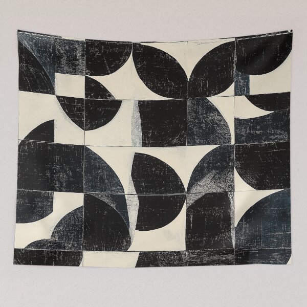 Item preview, Black & white distorted checkerboard painting designed and sold by MiracleSociety.