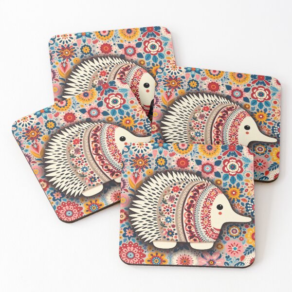 Item preview, Scandinavian Folk Art Echidna designed and sold by FOLK ART FUSION by heidiannemorris.