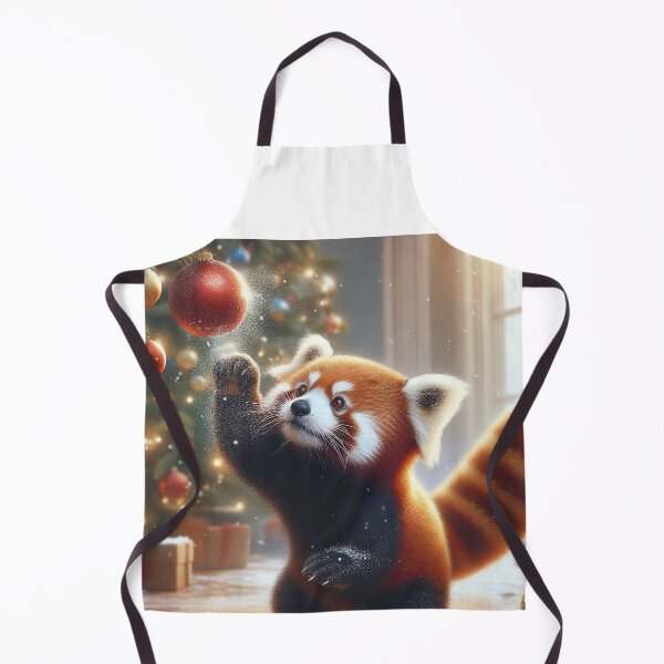 Item preview, Red Panda Playfully Attacks a Hanging Christmas Ornament designed and sold by nikkolaus.