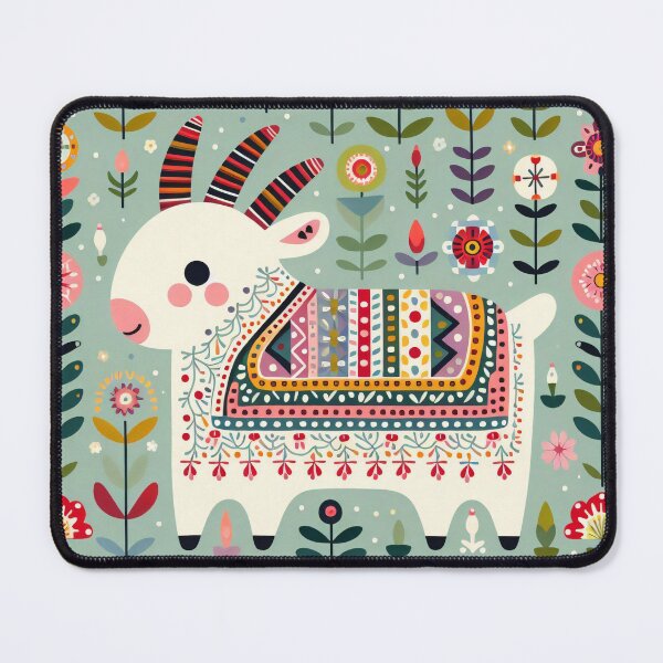 Item preview, Scandinavian Folk art cute Goat designed and sold by FOLK ART FUSION.