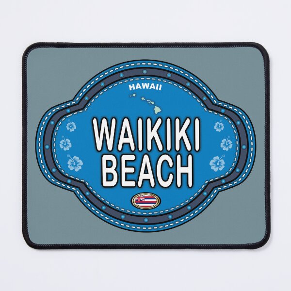 Item preview, Waikiki Beach Hawaii stitching effect emblem designed and sold by studioss76.