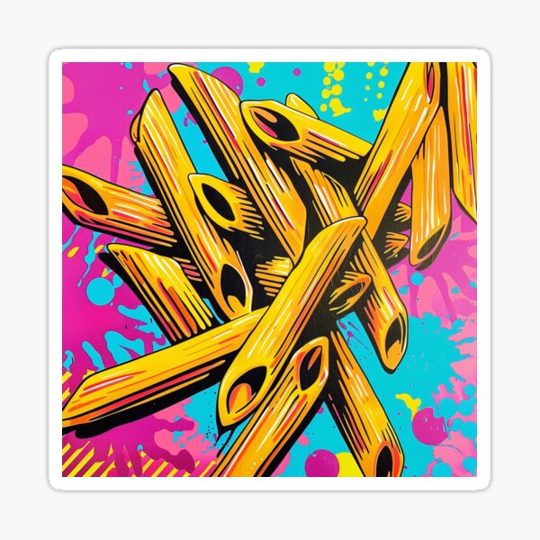 Aperçu de l'œuvre Pâtes Penne Pop Art 1 créée et vendue par AstroRisq.