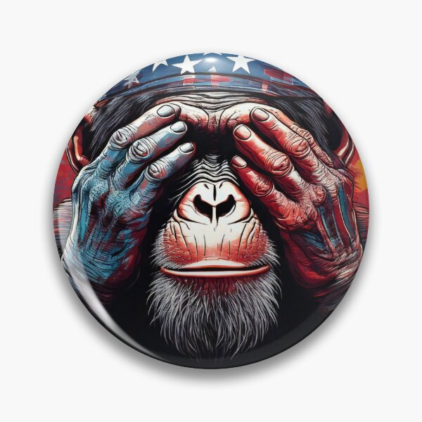 Item preview, Graffiti Chimp covering eyes designed and sold by Boxing Kangaroo Retail Company.