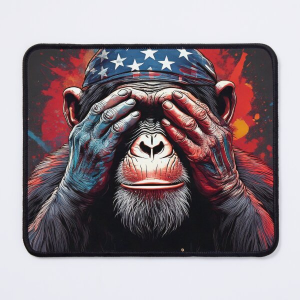 Item preview, Graffiti Chimp covering eyes designed and sold by Boxing Kangaroo Retail Company.