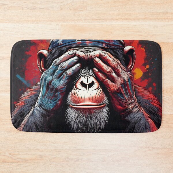 Item preview, Graffiti Chimp covering eyes designed and sold by Boxing Kangaroo Retail Company.